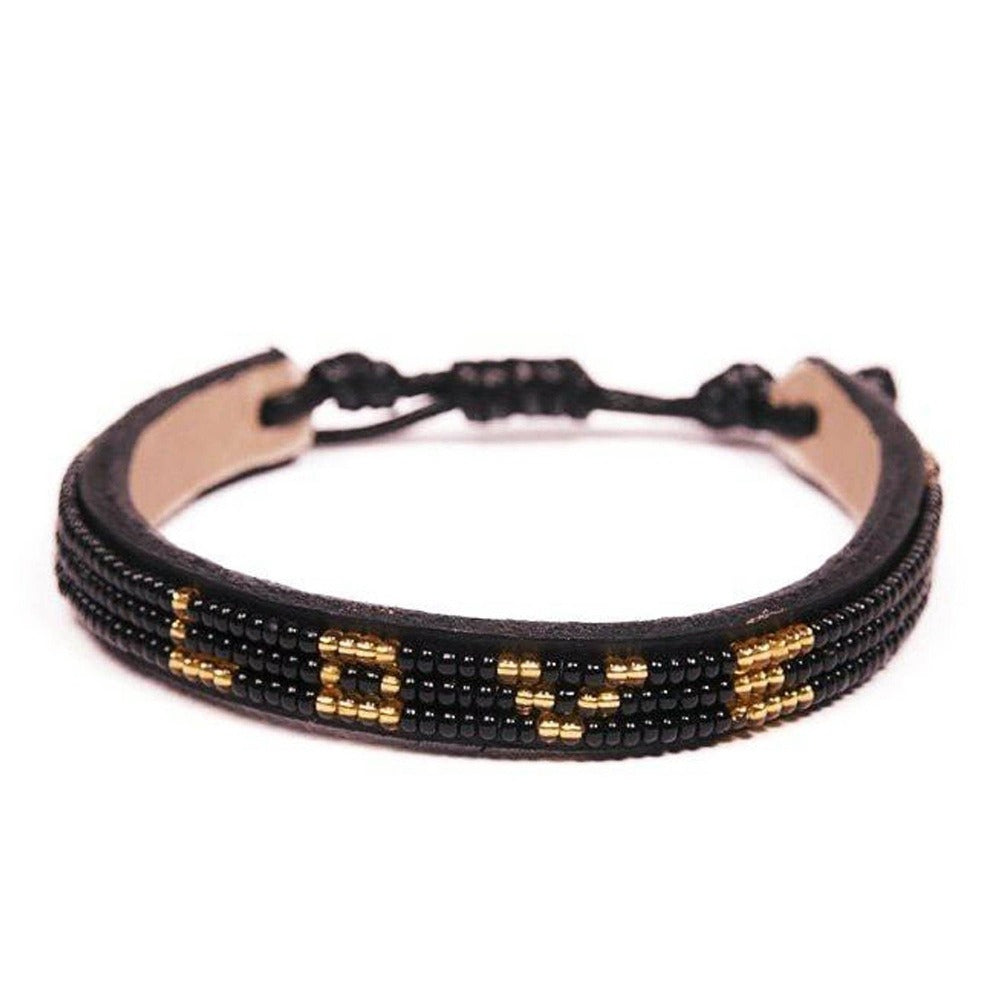 Skinny LOVE Bracelet - Black/Gold - Love Is Project