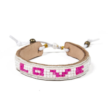 Pretty in Pink Skinny Bracelet - White & Pink - Love Is Project