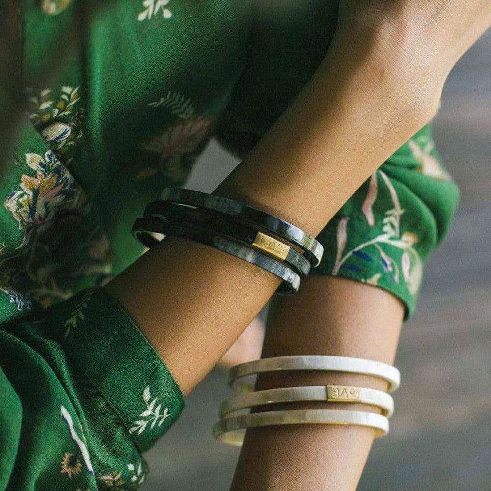 Trinity Horn Bangle - Tortoise - Love Is Project