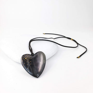 New Engravable Open Your Heart Necklace - Black - Love Is Project