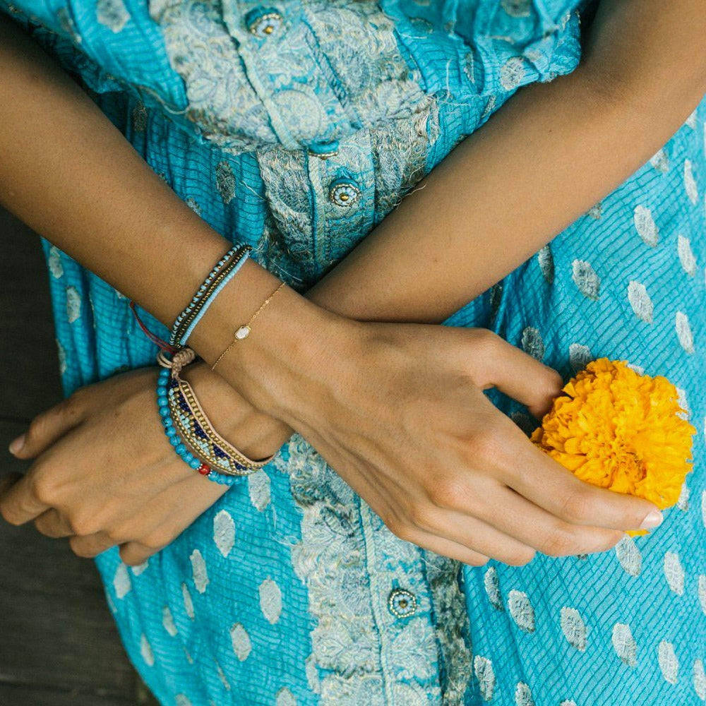 Taj Beaded Bracelet - Jodphur Blue - Love Is Project