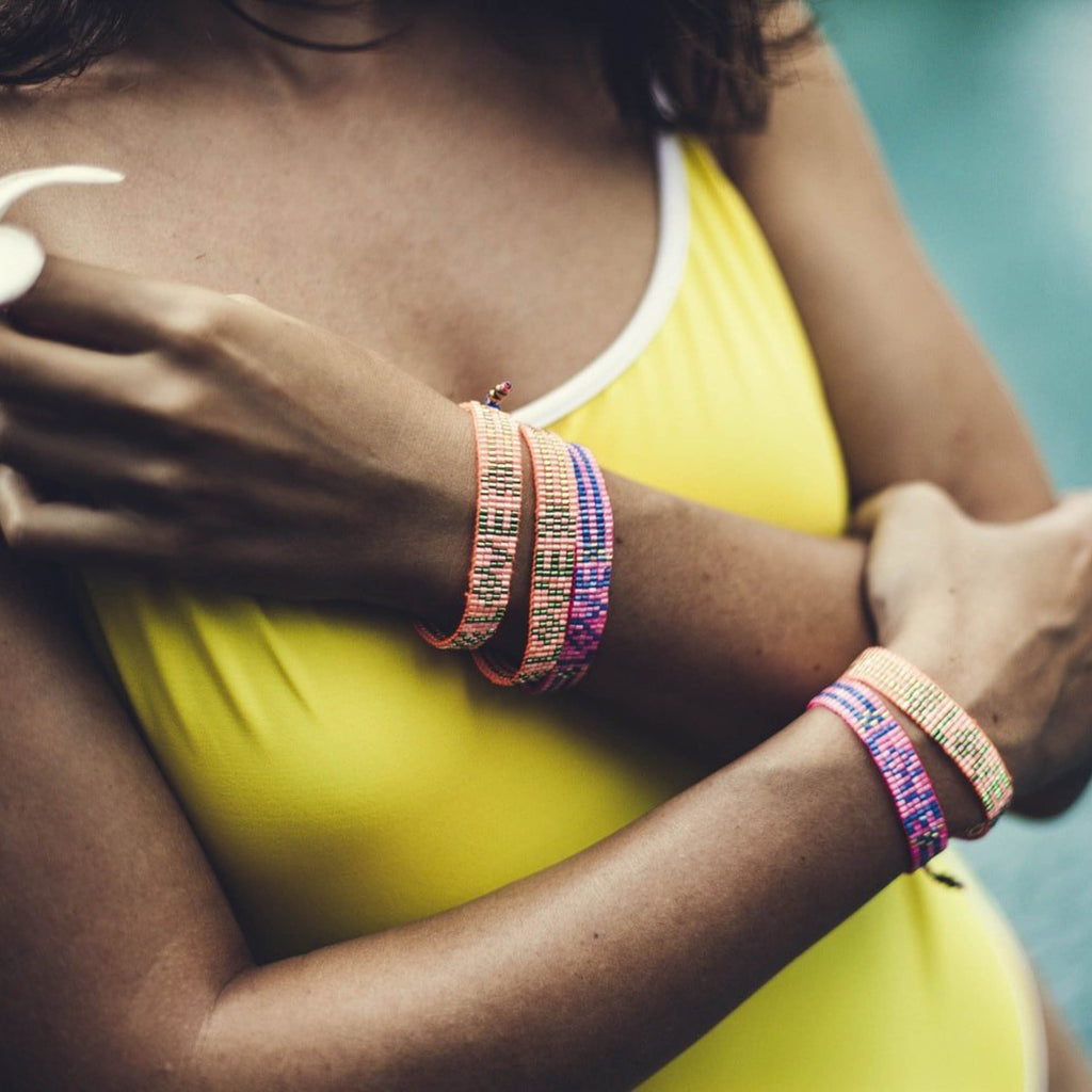 Seed Bead LOVE Bracelet - Pink - Love Is Project