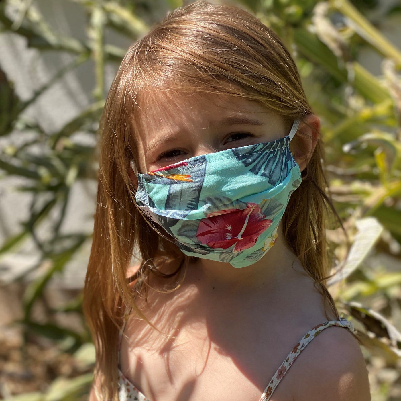 Kids' Aloha Elastic Face Mask - Sea Foam - Love Is Project
