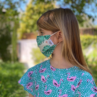 Kids' Aloha Elastic Face Mask - White - Love Is Project