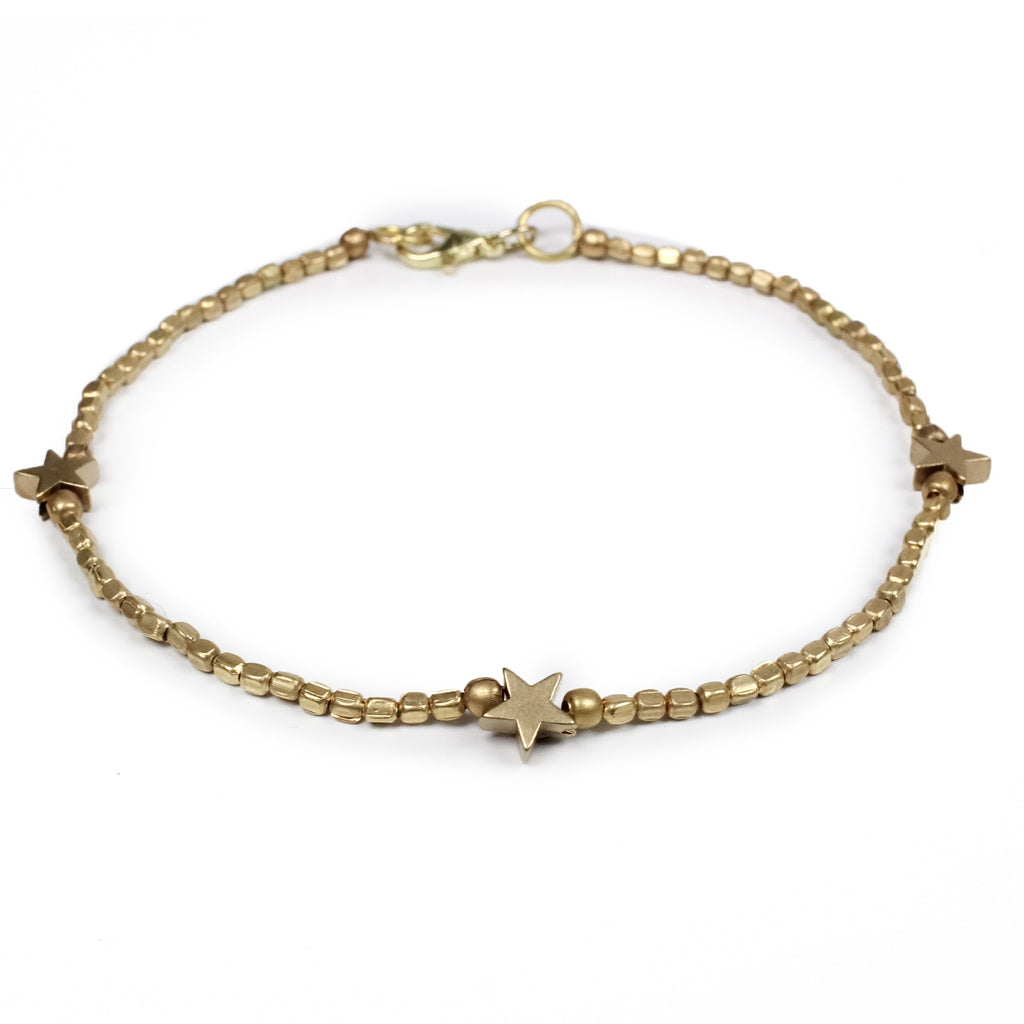 Gia Golden Star Anklet - Love Is Project