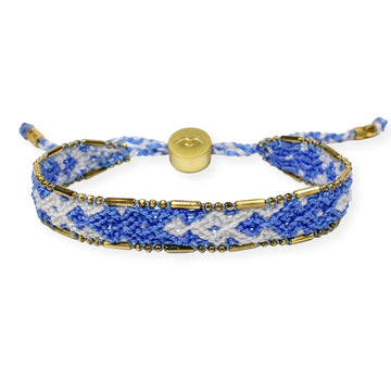 Bali Friendship Bracelet - Azure Blue and White - Love Is Project