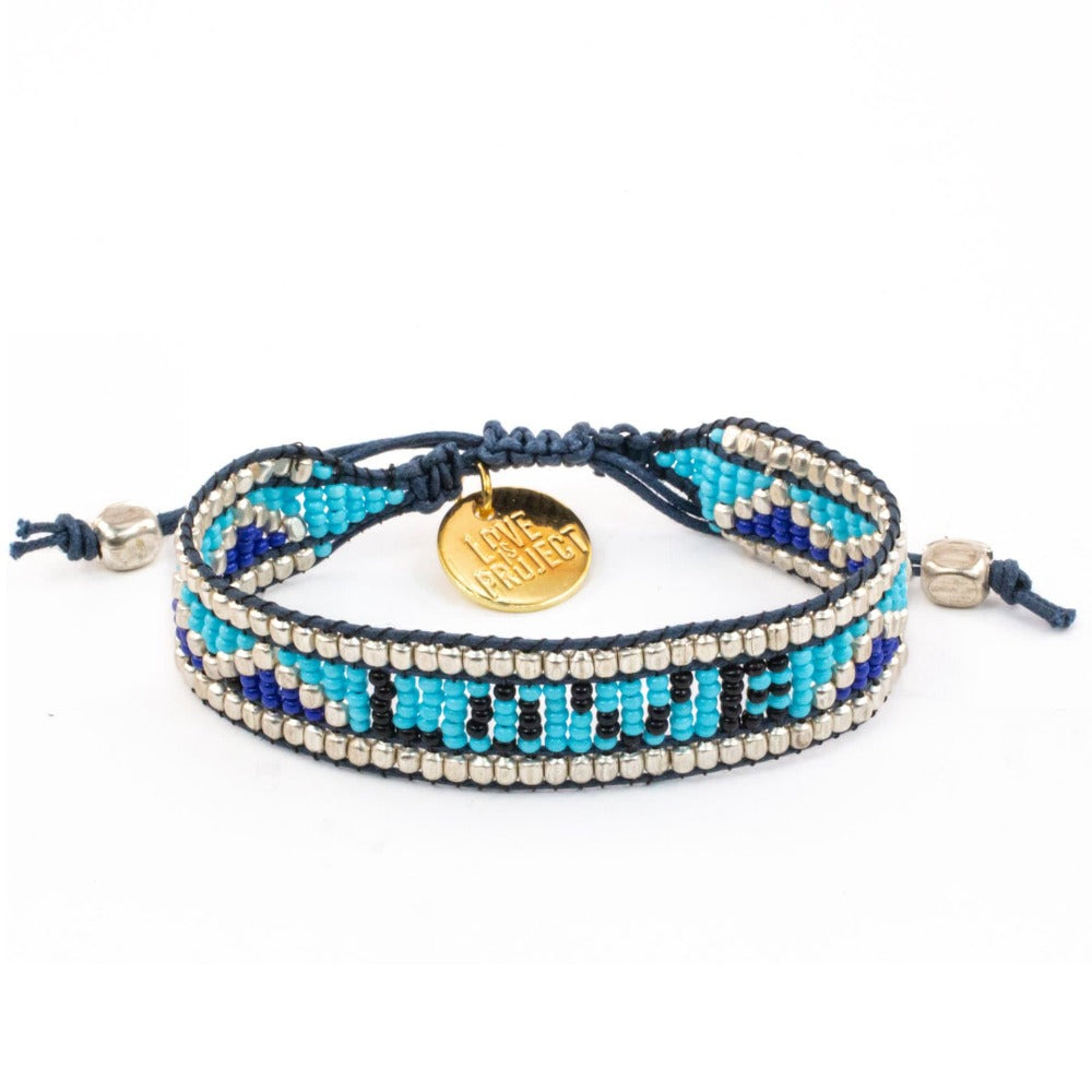 Custom Taj LOVE Bracelet - Blue & Black - Love Is Project