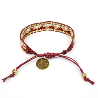 Taj Beaded Bracelet - Red & White