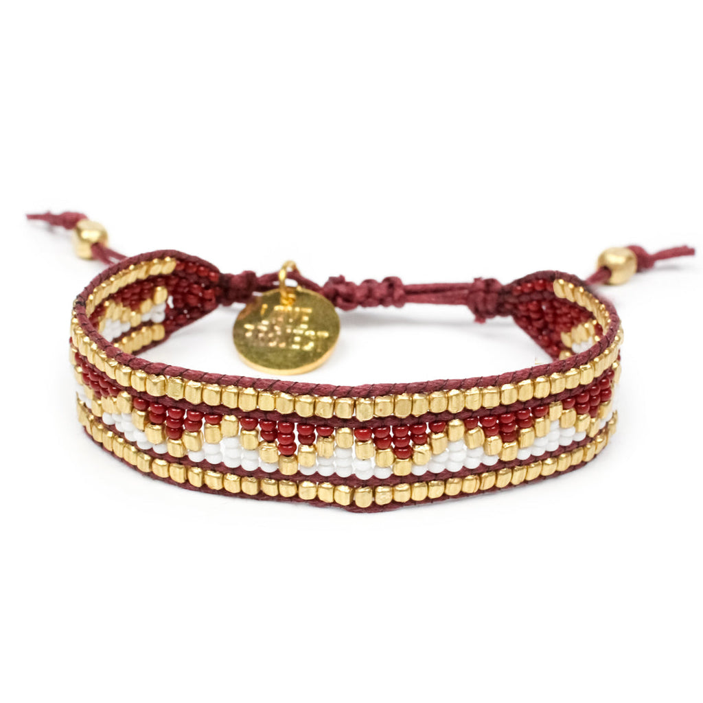 Taj Beaded Bracelet - Red & White - Love Is Project