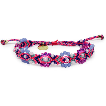 Bali Friendship Lei Bracelet - Pink Sky Blue - Love Is Project