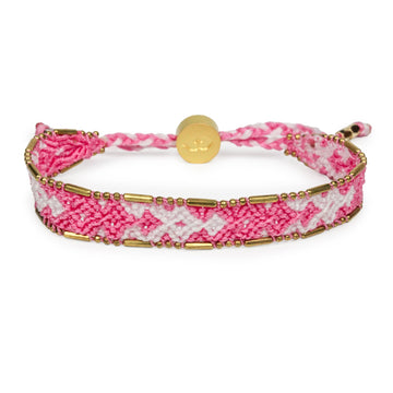 Bali Friendship Bracelet - Pale Pink & White - Love Is Project