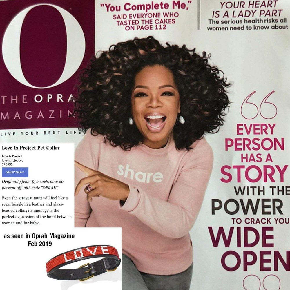 Kenya Beaded LOVE Dog Collar Oprah's Favorite Set