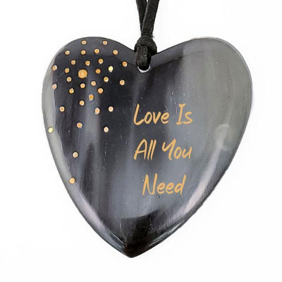 New Engravable Open Your Heart Necklace - Black
