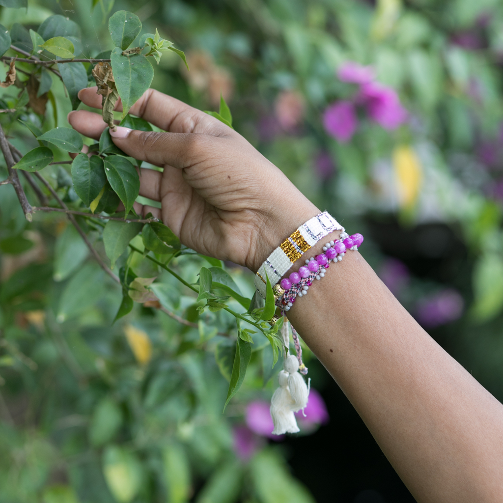 Namaste Chakra Stone Bracelet - Grape Agate - Love Is Project