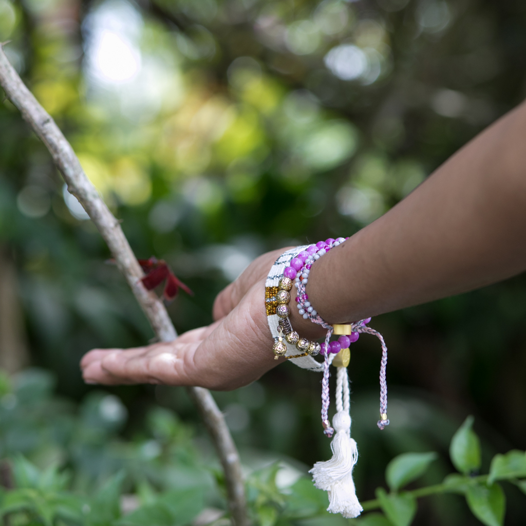 Namaste Chakra Stone Bracelet - Grape Agate - Love Is Project