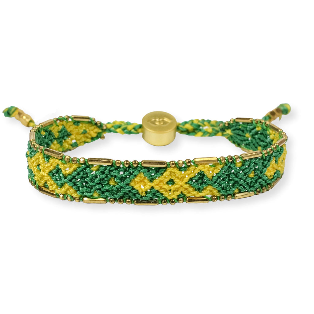 Bali Friendship Bracelet - Green and Yellow - Love Is Project