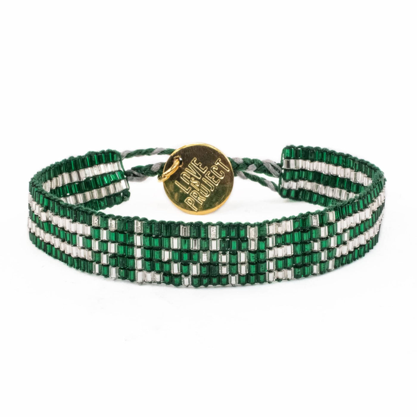 Custom Seed Bead LOVE Bracelet - Green