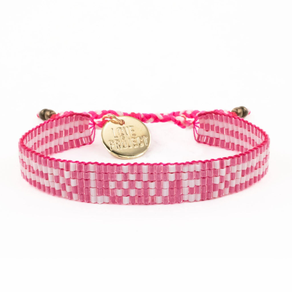 Custom Pretty in Pink Bali Seed LOVE Bracelet - Love Is Project