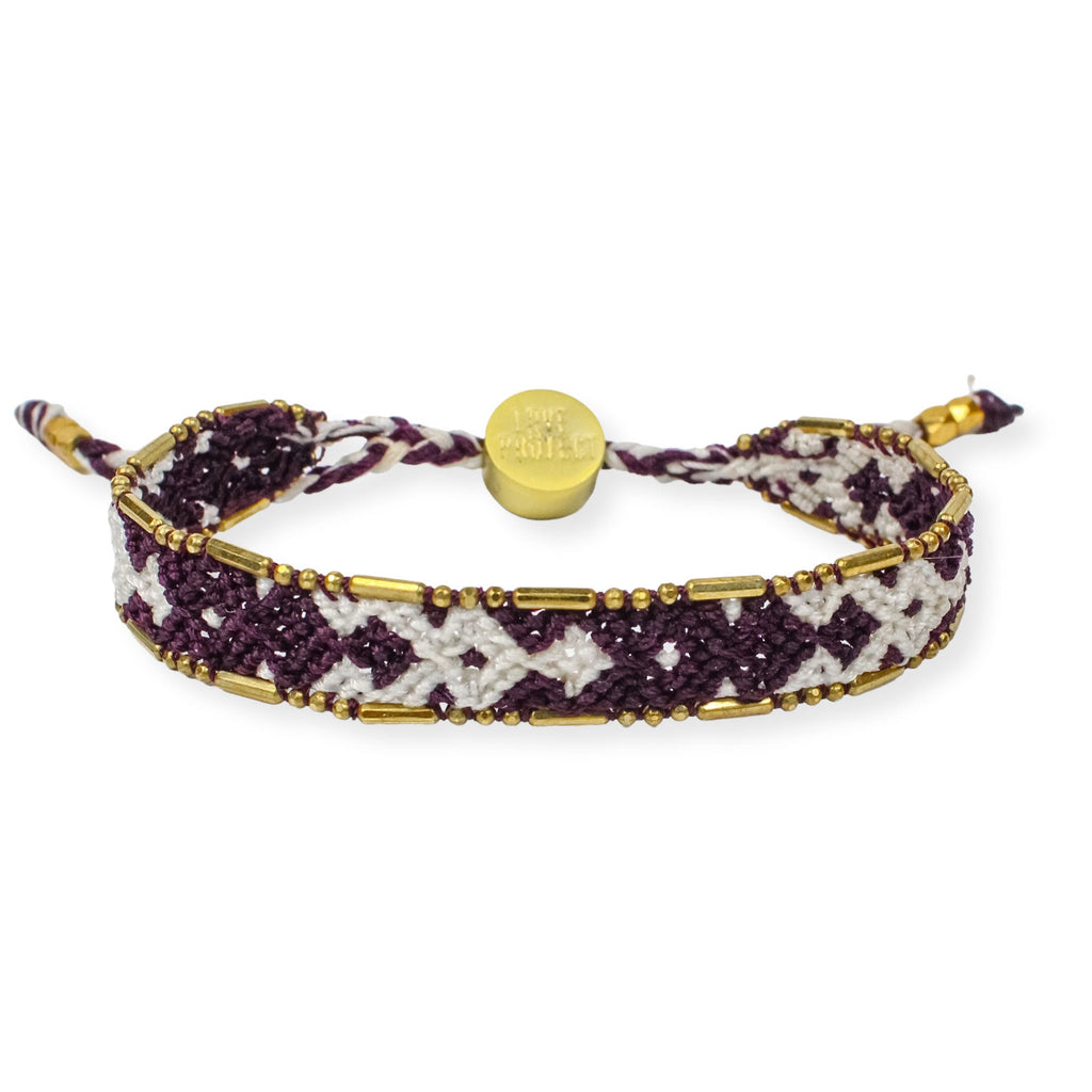 Bali Friendship Bracelet - Burgundy and White - Love Is Project