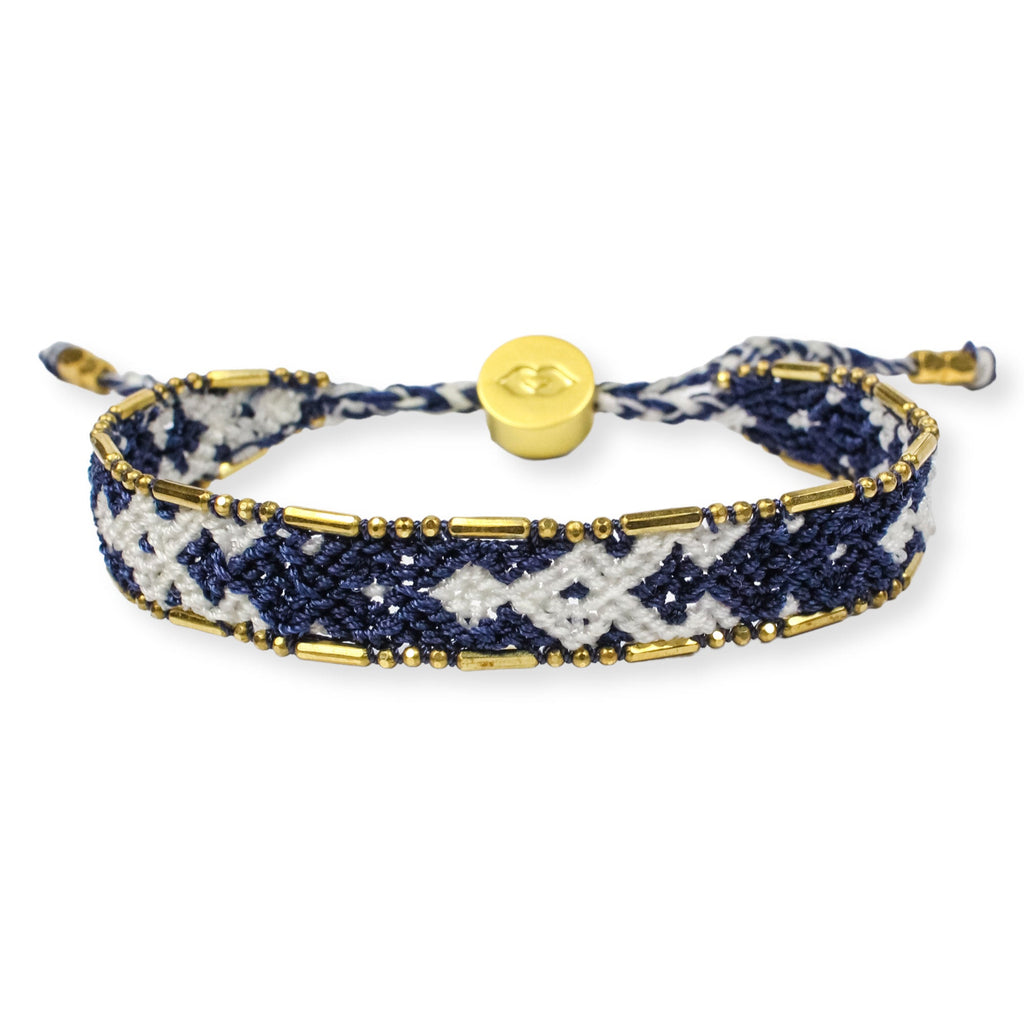 Bali Friendship Bracelet - Navy and White - Love Is Project