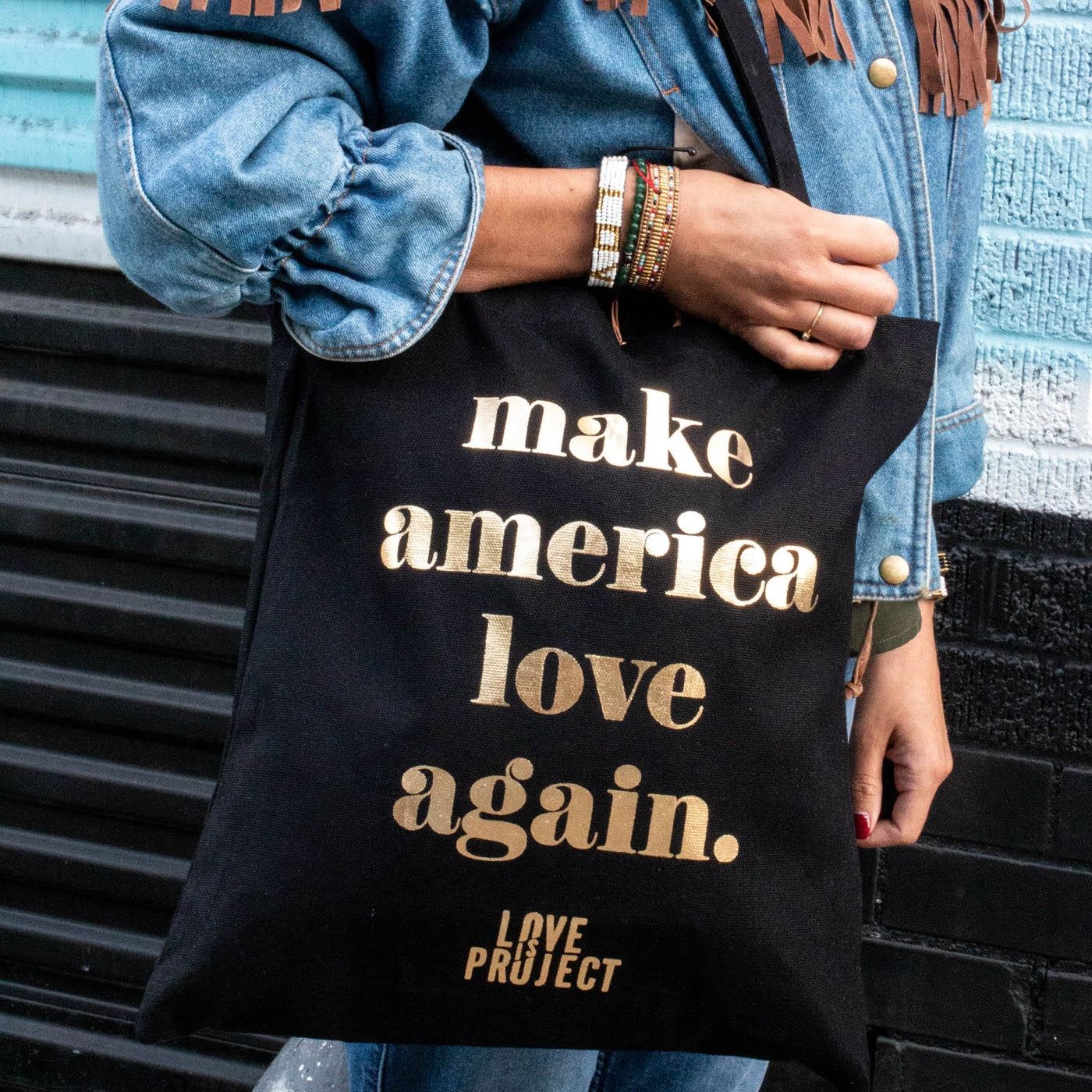Make America Love Again Tote - Black - Love Is Project