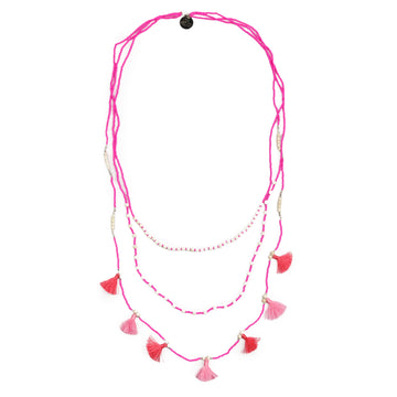 Bali Garland Necklace - Neon Pink - Love Is Project