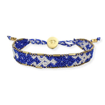 Bali Friendship Bracelet - Royal Blue and White - Love Is Project