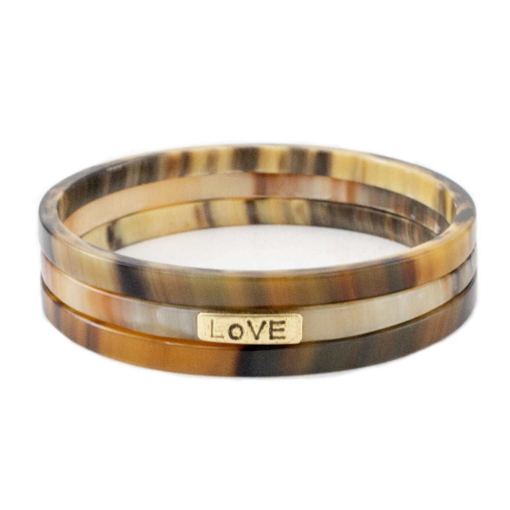 Trinity Horn Bangle - Tortoise - Love Is Project