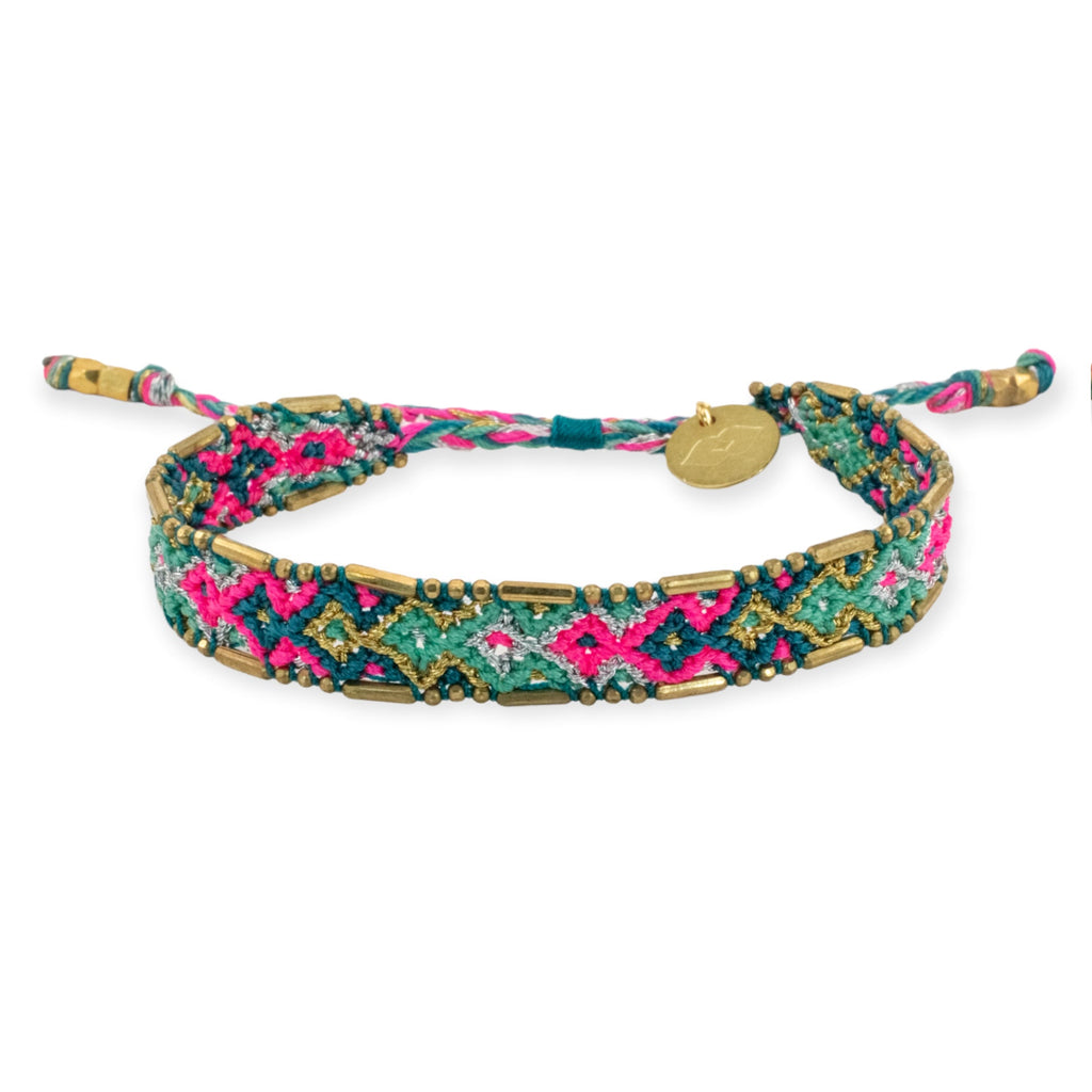 Bali Metallic Friendship Bracelet - Aqua Starfish - Love Is Project