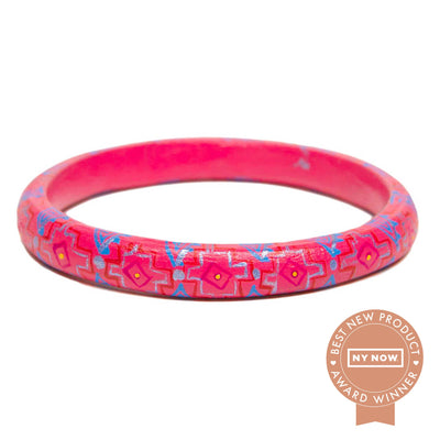 NEW ARRIVAL: Corazon Wooden Bangle - Pink - Love Is Project