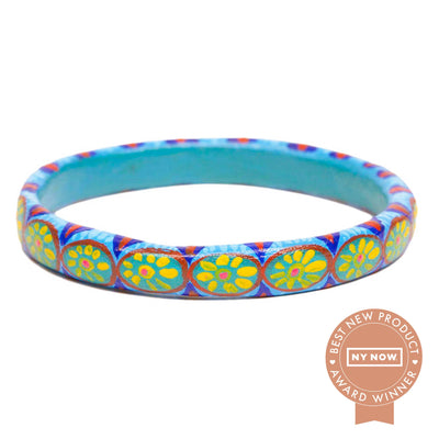 NEW ARRIVAL: Corazon Wooden Bangle - Turquoise - Love Is Project