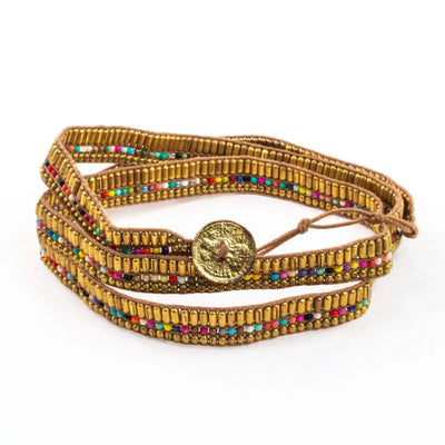 Darjeeling Necklace-Wrap Bracelet-Belt - Gold
