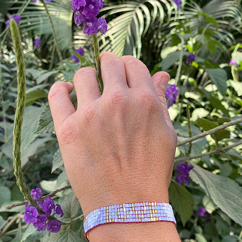 Seed Bead LOVE with Hearts Bracelet - Lavender - Love Is Project