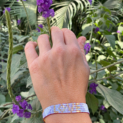 Kids' Seed Bead LOVE with Hearts Bracelet - Lavender