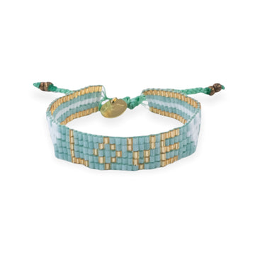 Kids' Seed Bead LOVE with Hearts Bracelet - Mint - Love Is Project