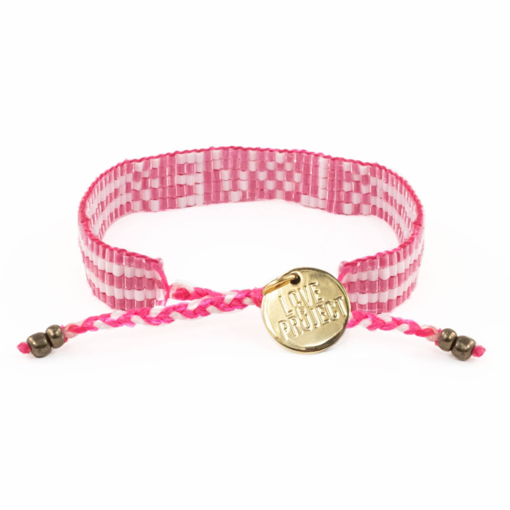 Pretty in Pink Bali Seed LOVE Bracelet - Love Is Project