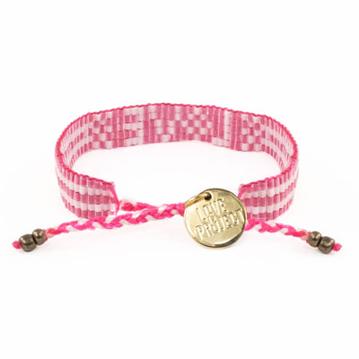 Custom Pretty in Pink Bali Seed LOVE Bracelet