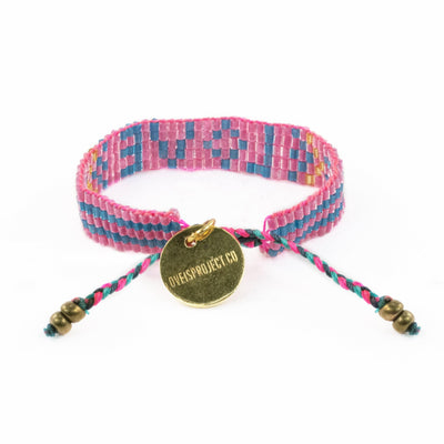 Kids' Seed Bead LOVE Bracelet - Pink