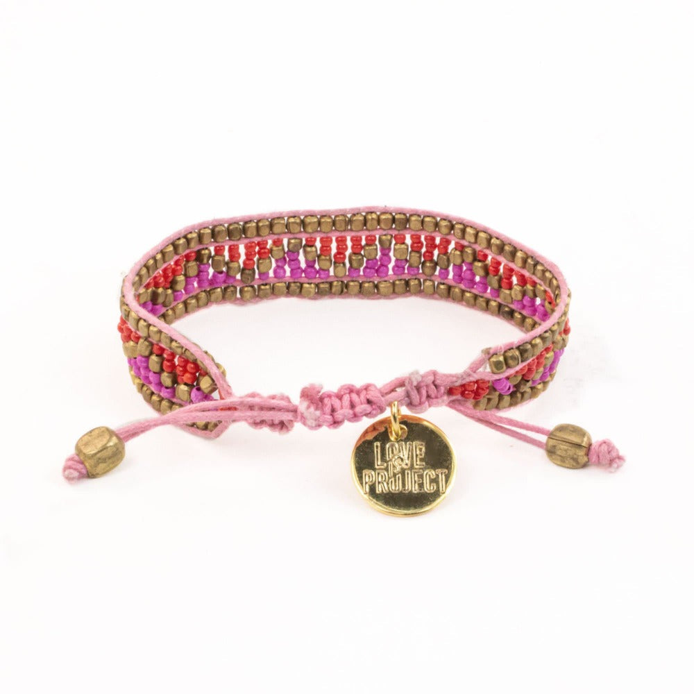 Taj Beaded Bracelet - Jaipur Pink - Love Is Project