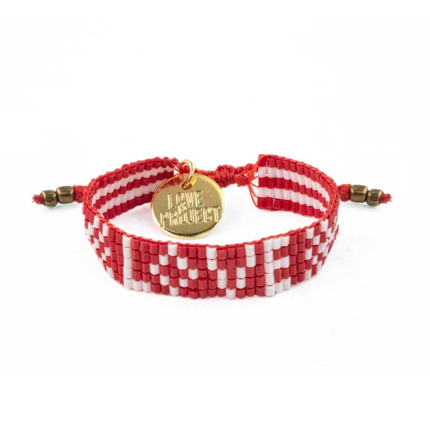 Kids' Seed Bead LOVE Bracelet - Red