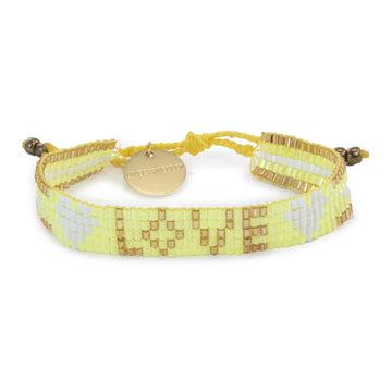 Seed Bead LOVE with Hearts Bracelet - Sunshine Yellow - Love Is Project