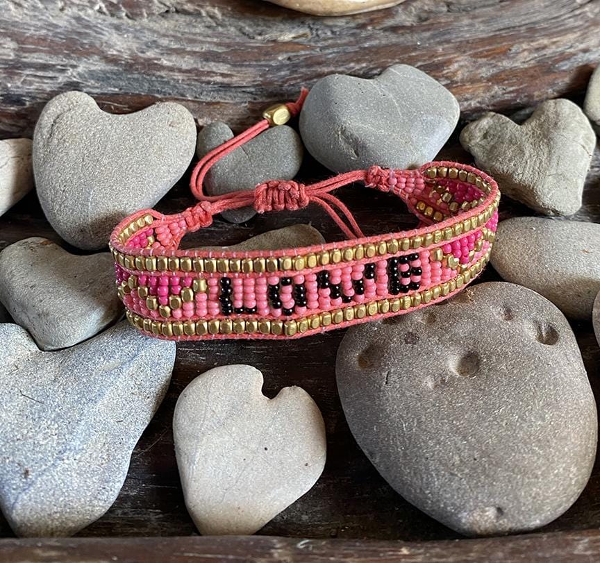 Custom Taj LOVE Bracelet - Pink & Black - Love Is Project