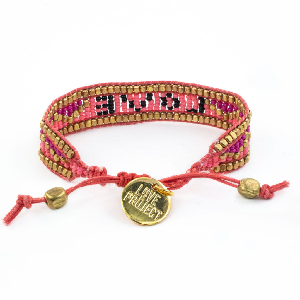 Custom Taj LOVE Bracelet - Pink & Black - Love Is Project