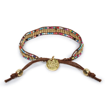 Skinny Gold Darjeeling Double Rainbow Bracelet - Love Is Project