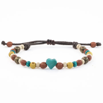 Tagua Heart Bracelet - Turquoise - Love Is Project