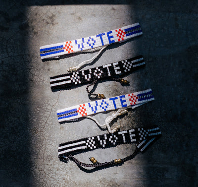 Vote Bracelet - Black/White