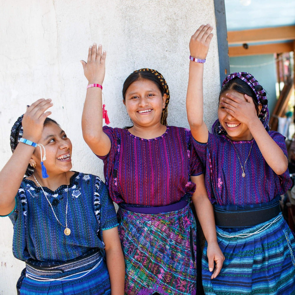 Atitlan Love bracelet creates jobs for Guatemalan female artisans hand woven Love Is Project bracelet