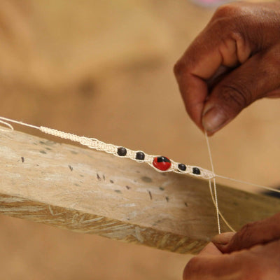 An artisan makes an Amazon Enamora Bracelet - Love Is Project