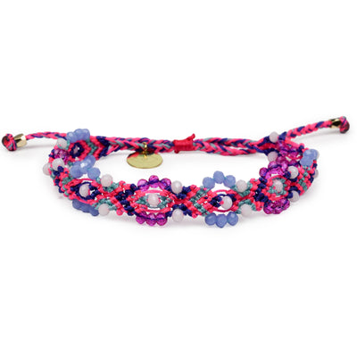 Bali Friendship Lei Bracelet - Pink Sky Blue