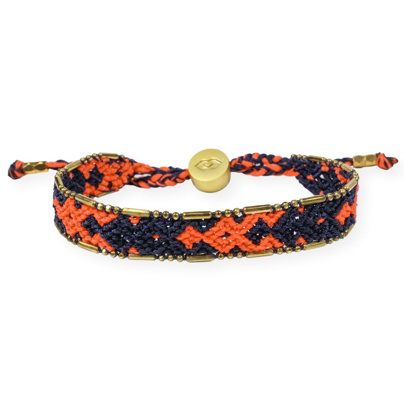 Bali Friendship Bracelet - Navy and Orange